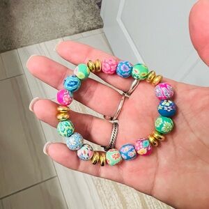 Colorful Beaded Bracelet with Gold Accents